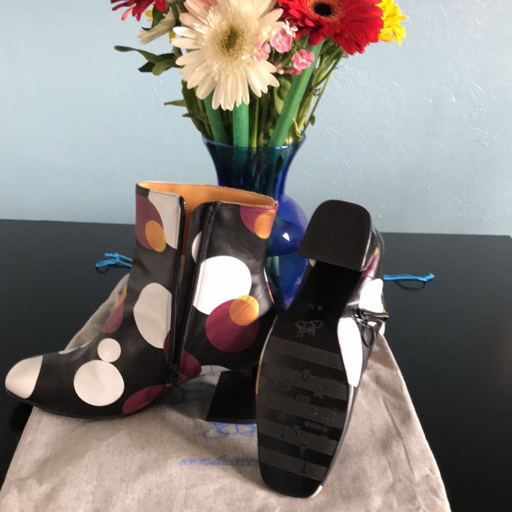 Women polka dots ankle boots